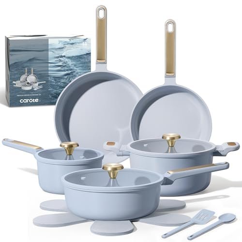 Non-Stick Ceramic Coated Cookware Set - PFOA-Free & Healthy Cooking